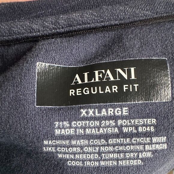 Macy's Alfani Long Sleeve Athletic Shirt Crew Neck Medium Weight - Picture 3 of 3